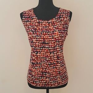 Jones Sudio Women's Petite Sleeveless Blouse, Medium Petite, Multi-Colored